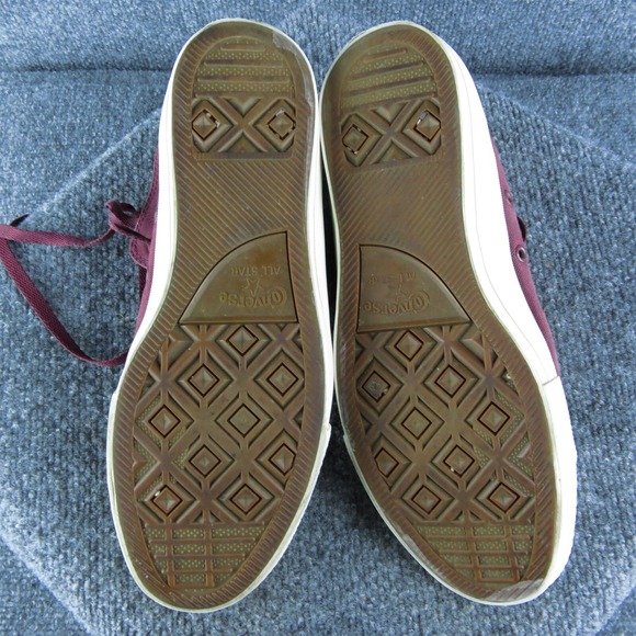 Converse‎ Mid All Star Men Sneaker Shoes Size 9 Medium Maroon Fabric Lace Up - Picture 7 of 9